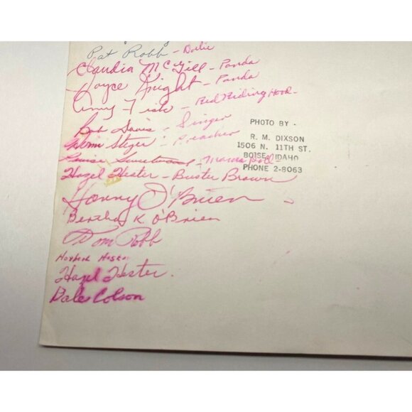 Vtg Cast Photo Stage Play Group Portrait Boise Idaho Theater Member Names - Picture 9 of 10
